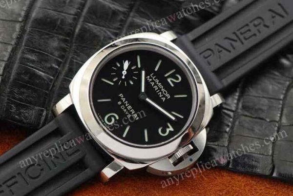 Panerai Luminor Marina 8 Days SS w/ Black leather band / Swiss Unitas